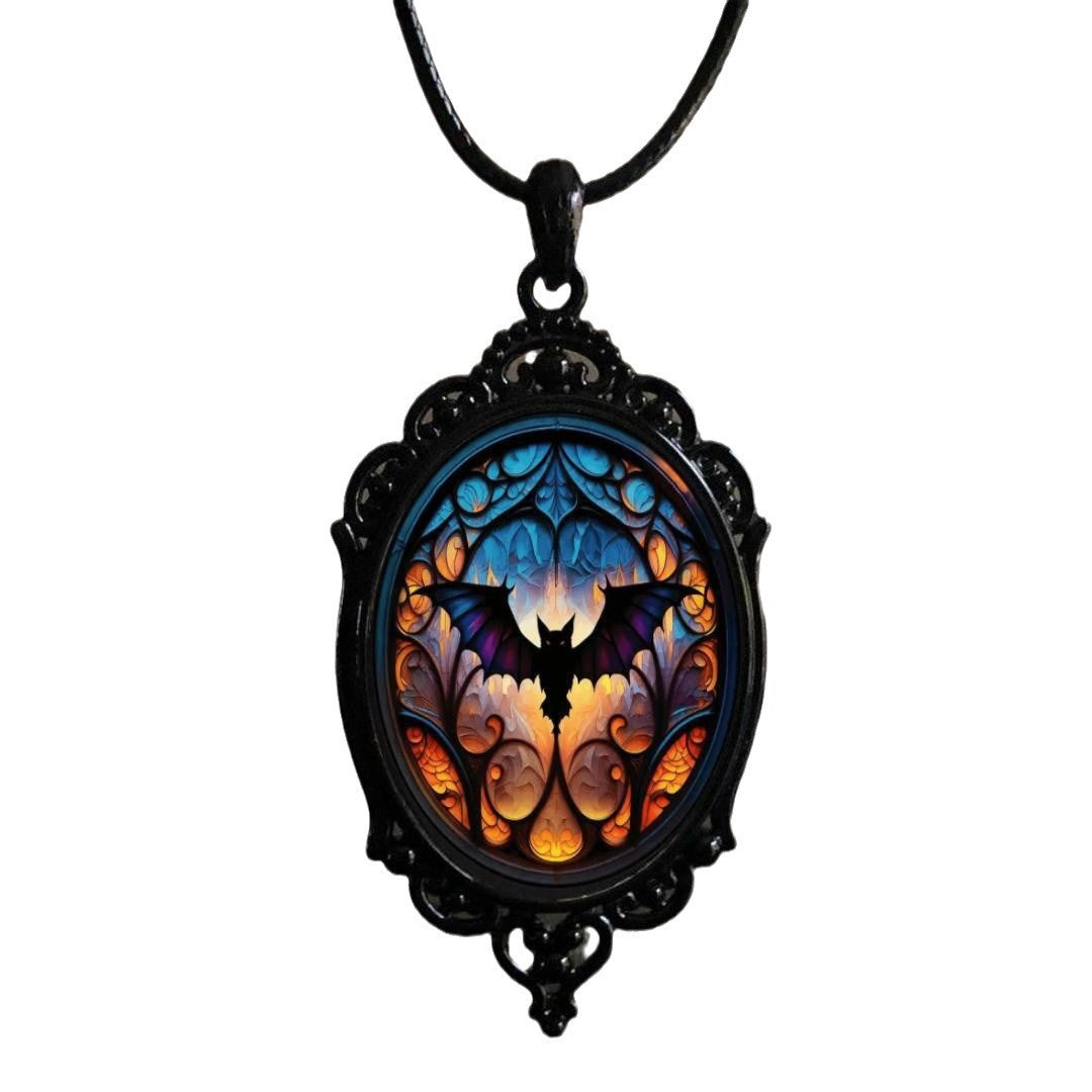 Wholesale Vintage Gothic Crow Cross Witch Necklace